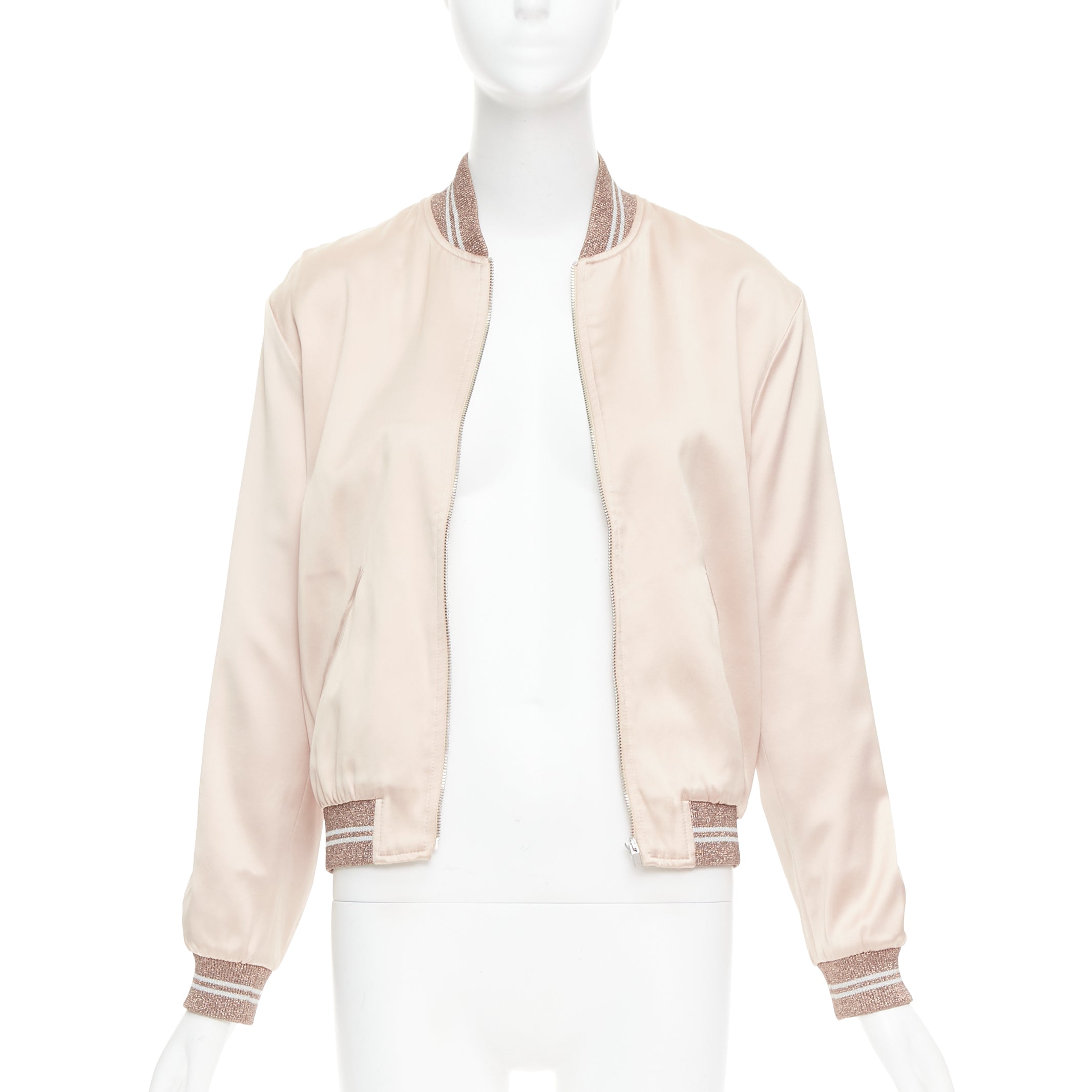 Saint Laurent Satin Sequin Love Bomber - Back view