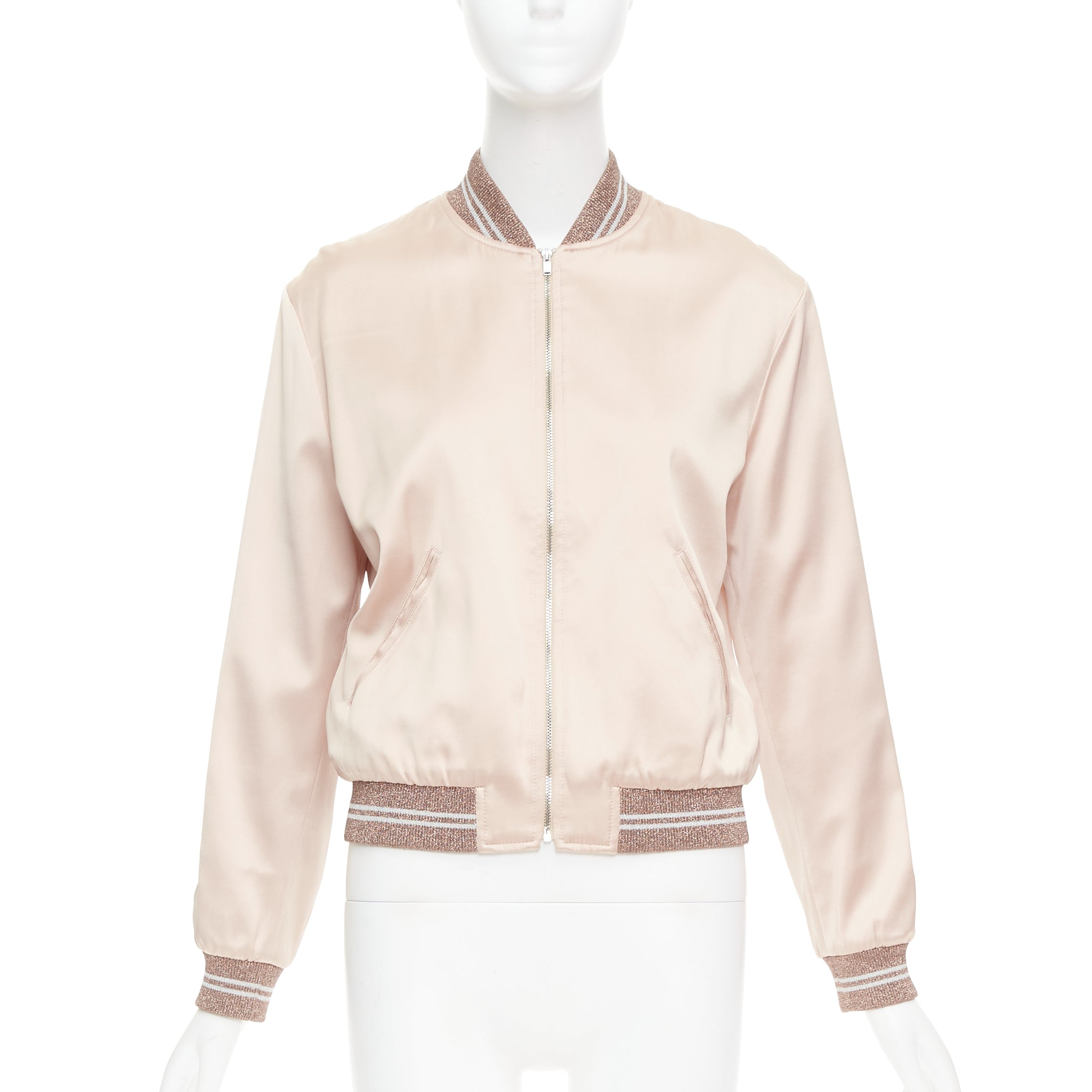 Saint Laurent Satin Sequin Love Bomber - Image 6