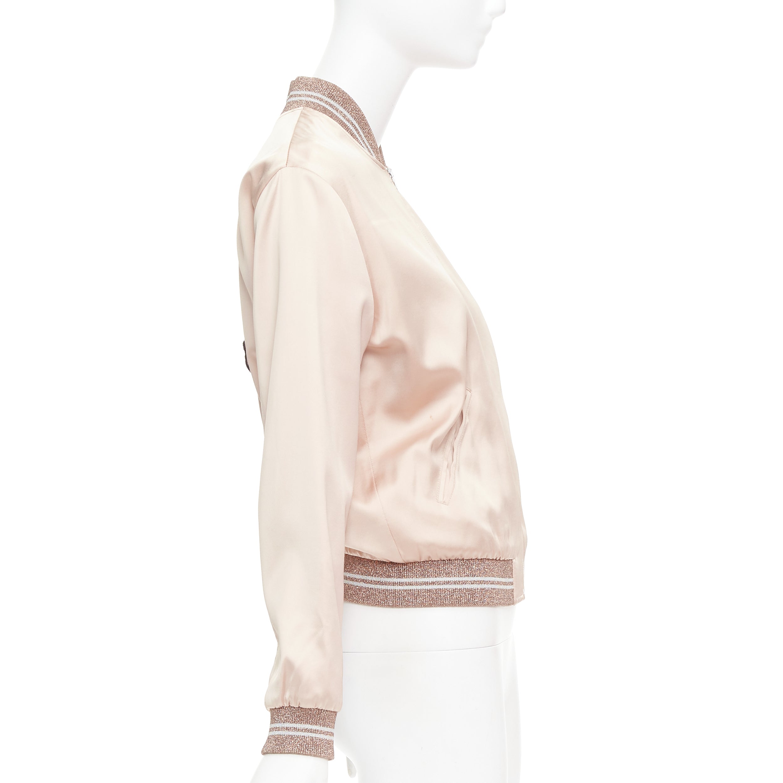 Saint Laurent Satin Sequin Love Bomber - Side view
