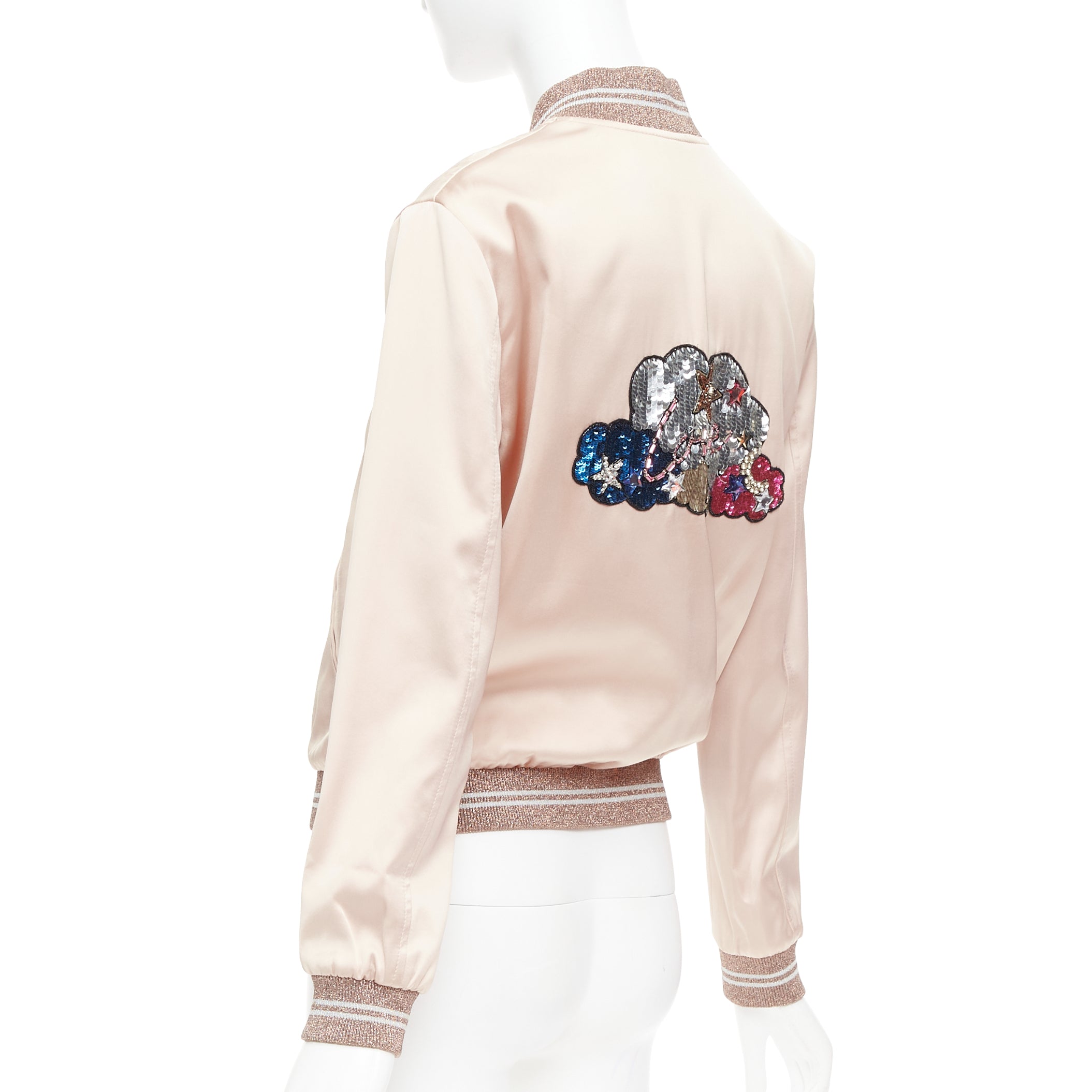 Saint Laurent Satin Sequin Love Bomber - Detail 1