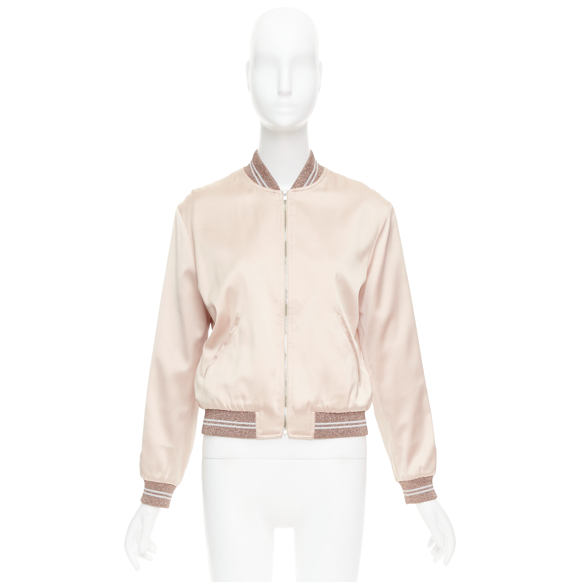 Saint Laurent Satin Sequin Love Bomber - Image 12