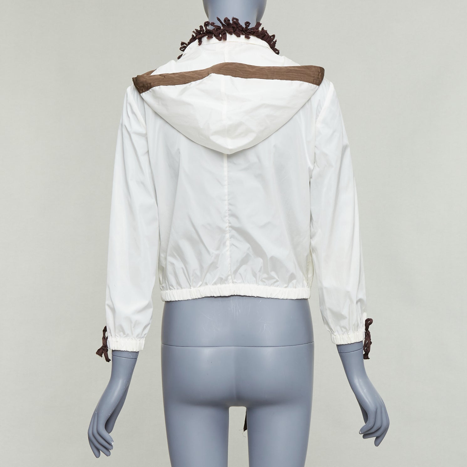 Miu Miu Brown Ruffle Windbreaker - Detail 1