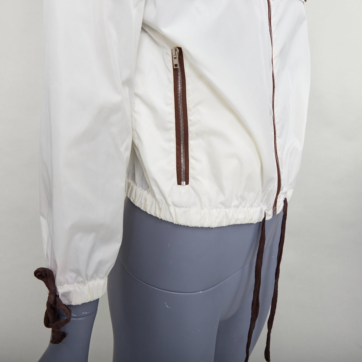 Miu Miu Brown Ruffle Windbreaker - Image 10