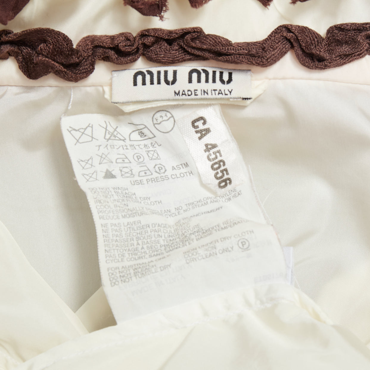 Miu Miu Brown Ruffle Windbreaker - Image 11