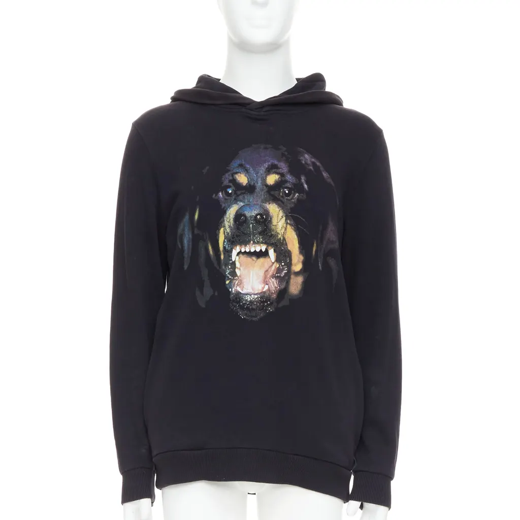 Givenchy Rottweiler Hoodie Black Cotton Fair - Front View