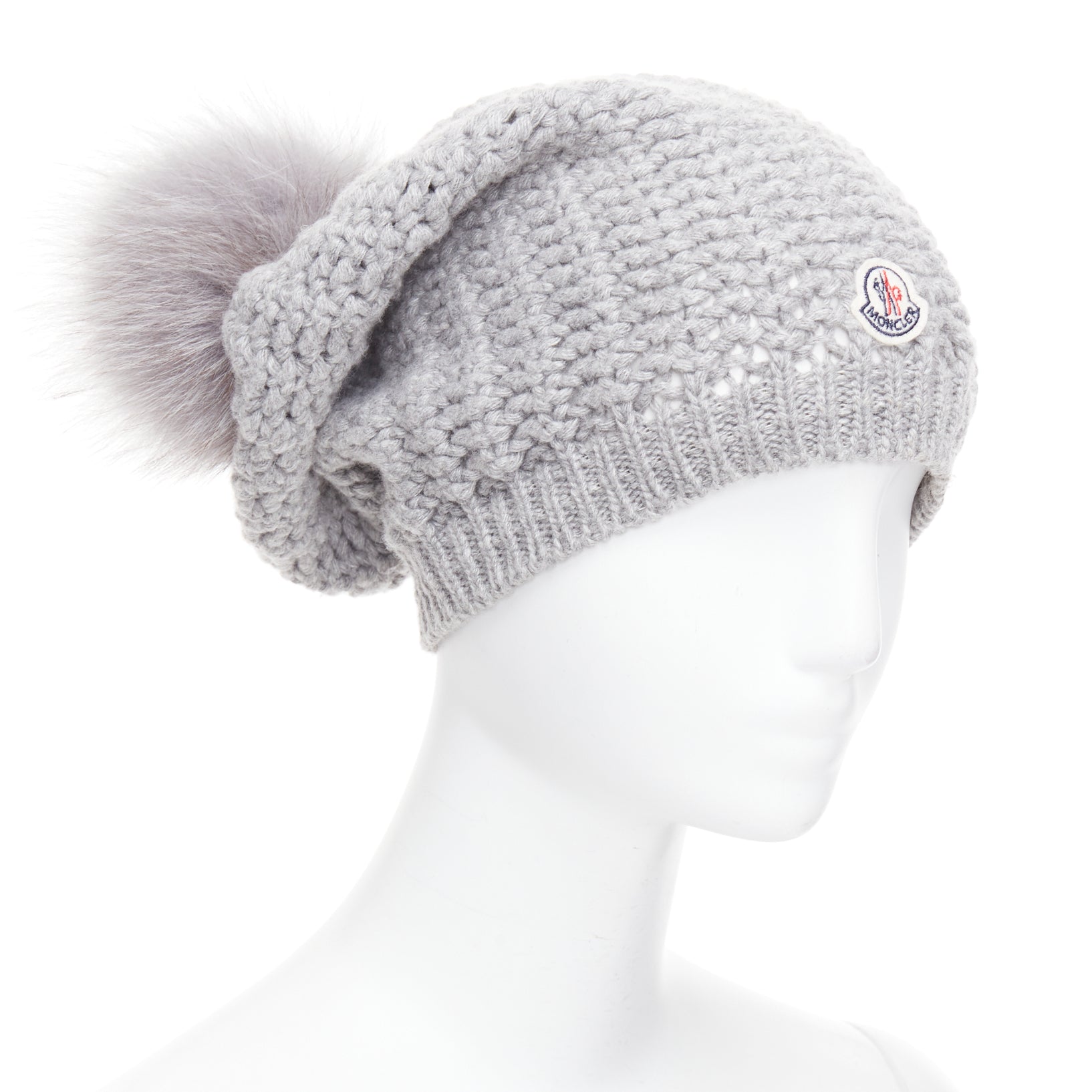Moncler Fur Pom Knit Beanie