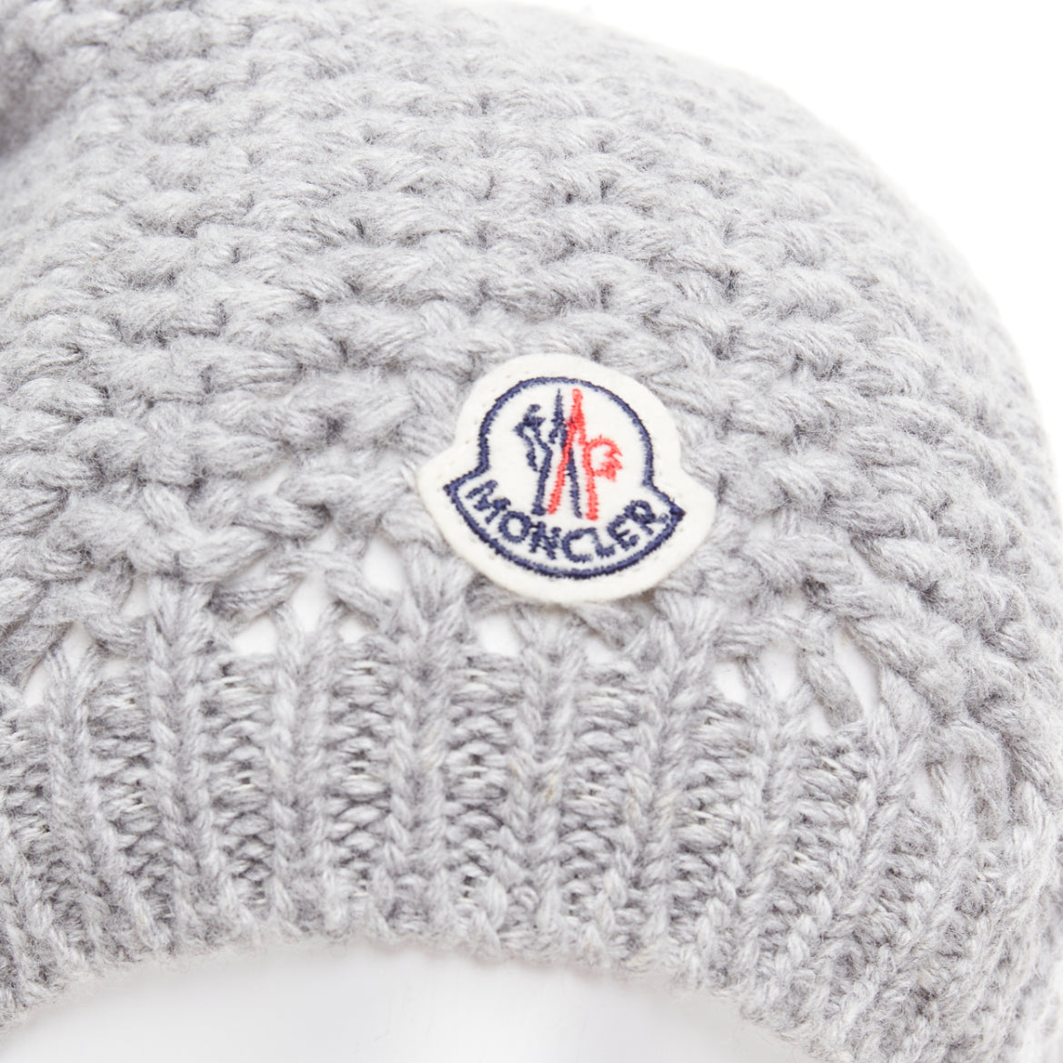 Moncler Fur Pom Knit Beanie - Back view