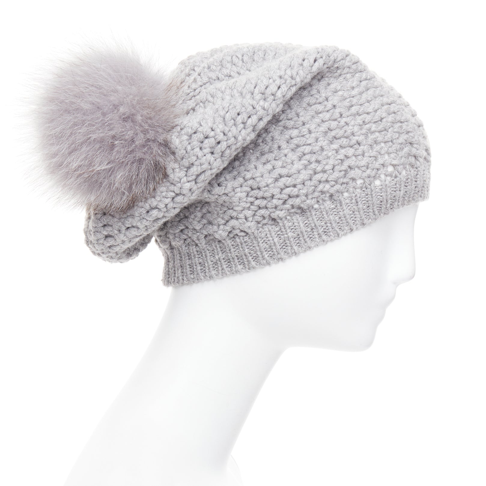 Moncler Fur Pom Knit Beanie - 4