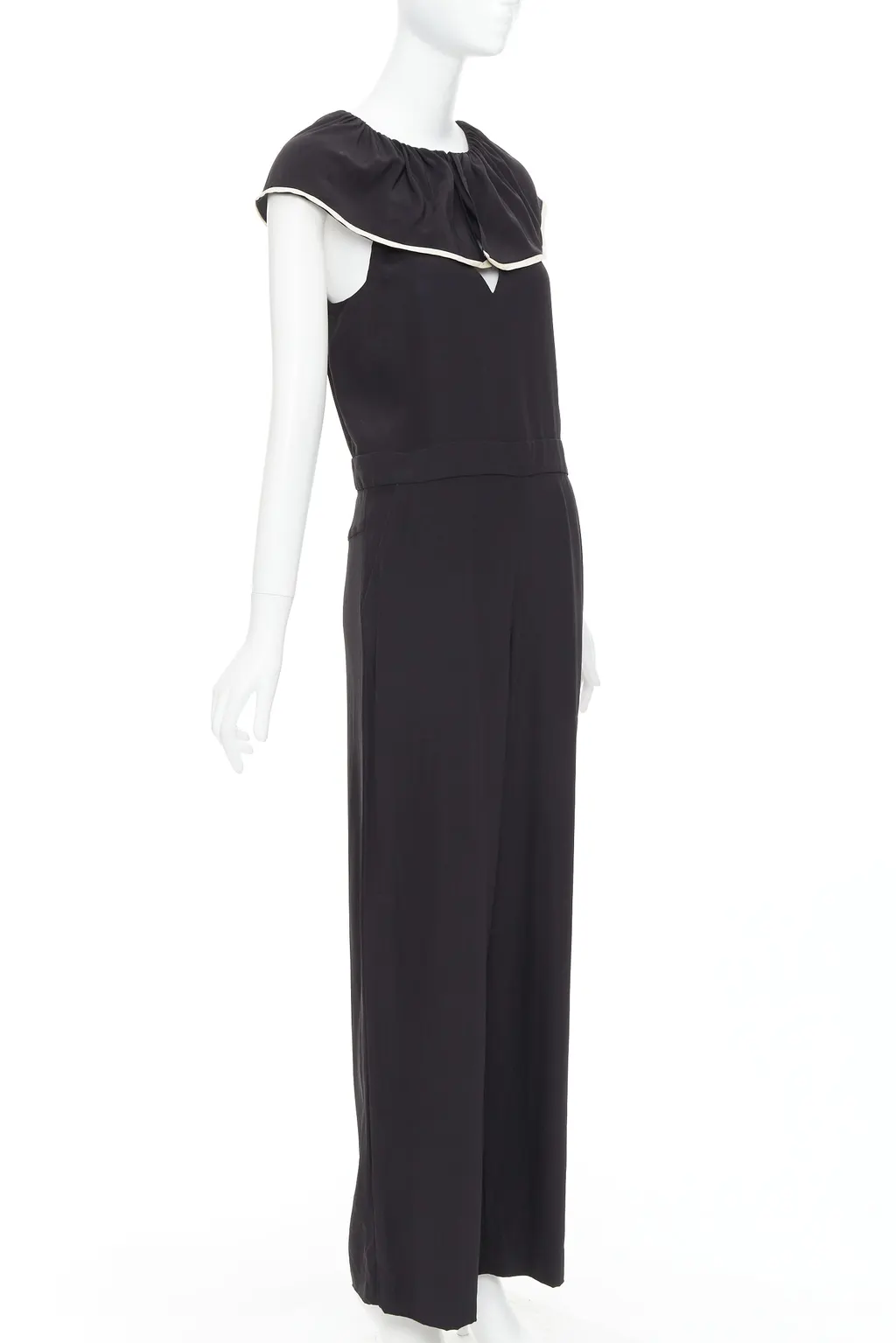 Chloé Silk Ruffle Jumpsuit Black Silk Very good - Inside View