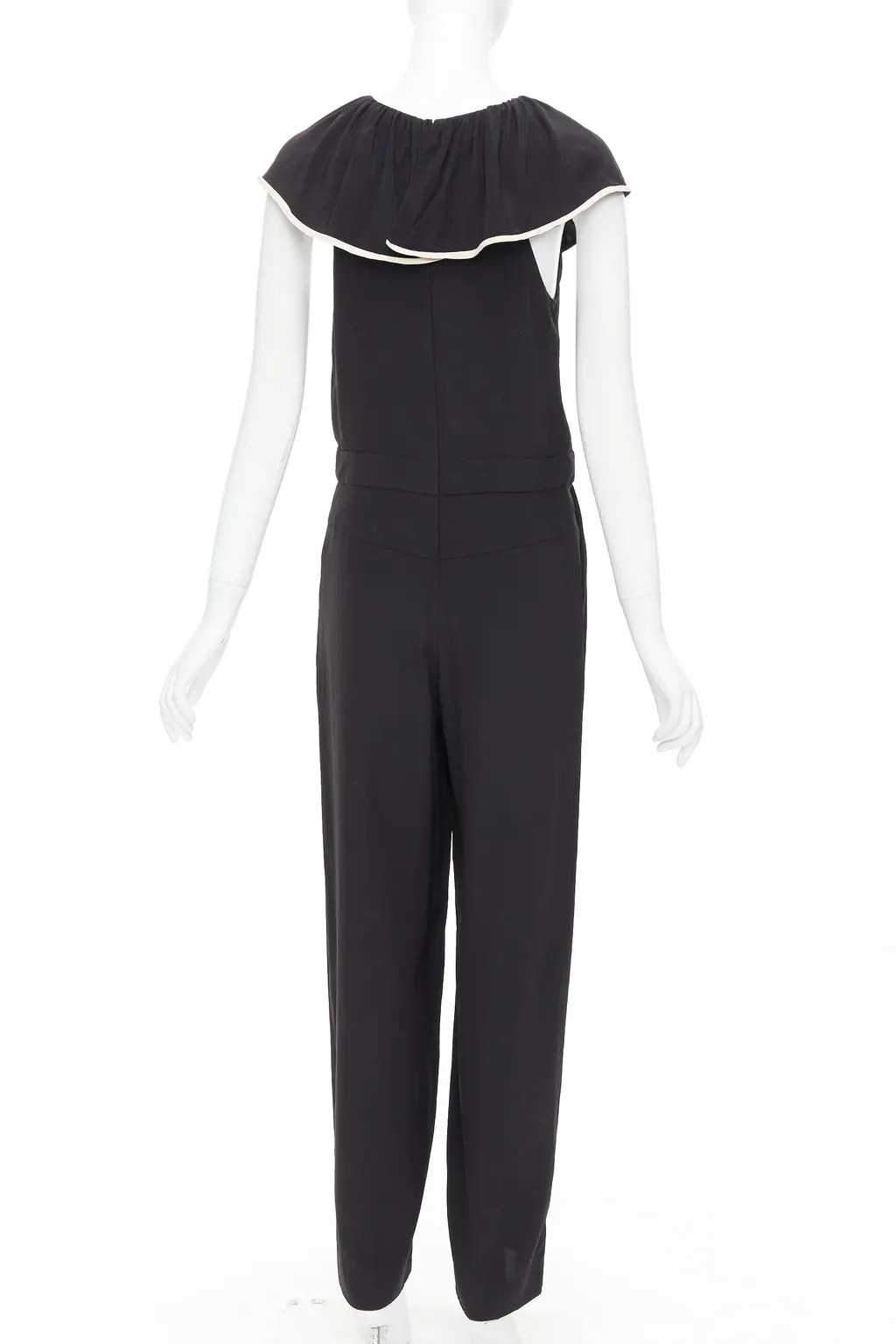 Chloé Silk Ruffle Jumpsuit Black Silk Very good - Box View