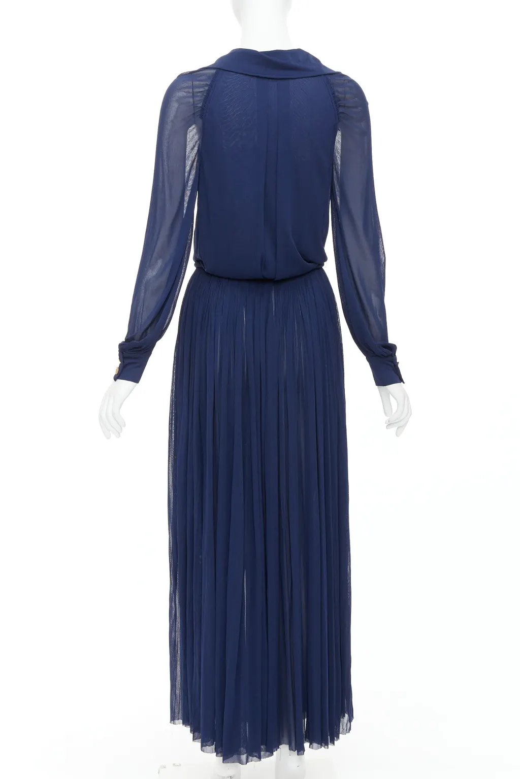 Chanel Owl Logo Dress Navy Viscose Good - Box View