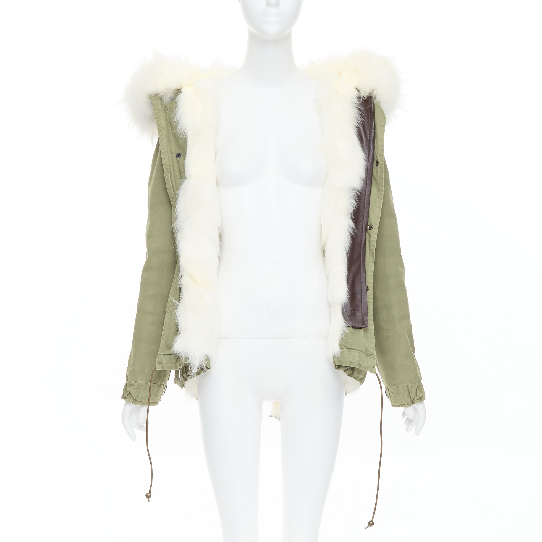 Mr & Mrs Italy Fur Lined Green Parka - Back view