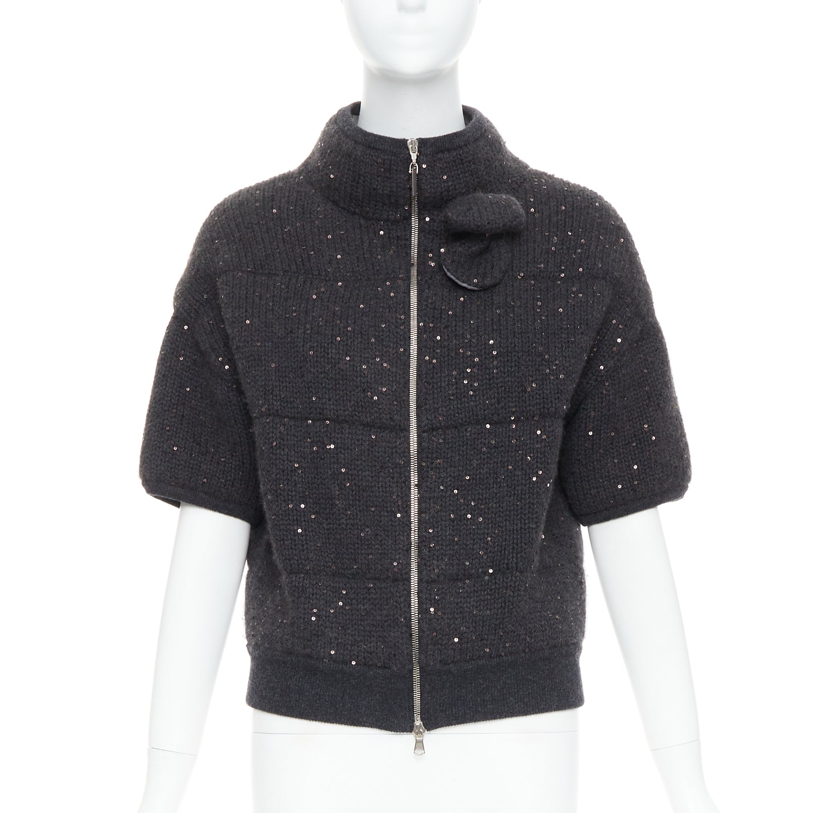 Brunello Cucinelli Sequin Padded Cardigan