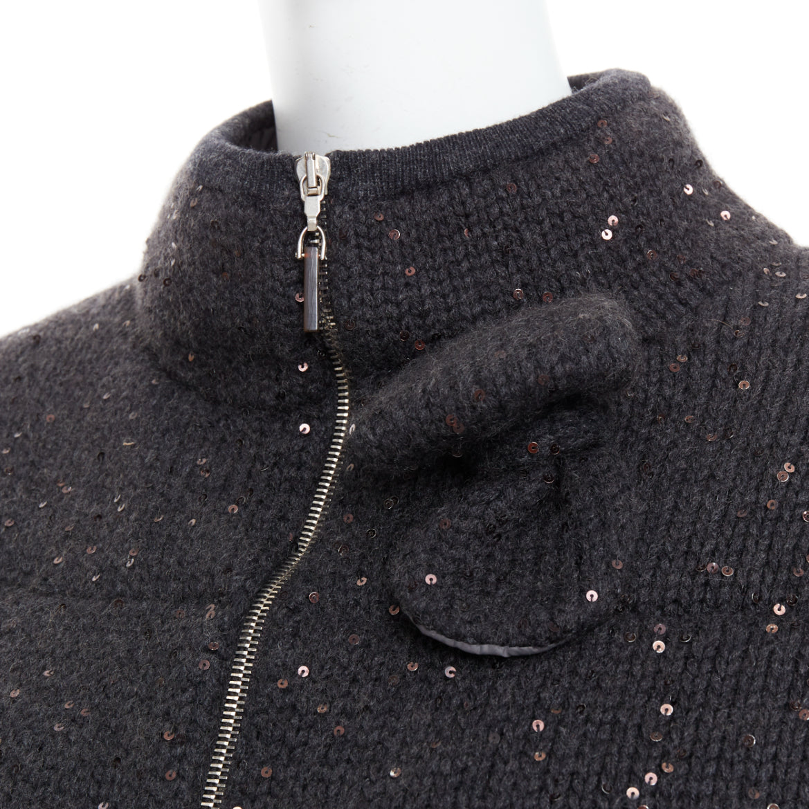 Brunello Cucinelli Sequin Padded Cardigan - Back view