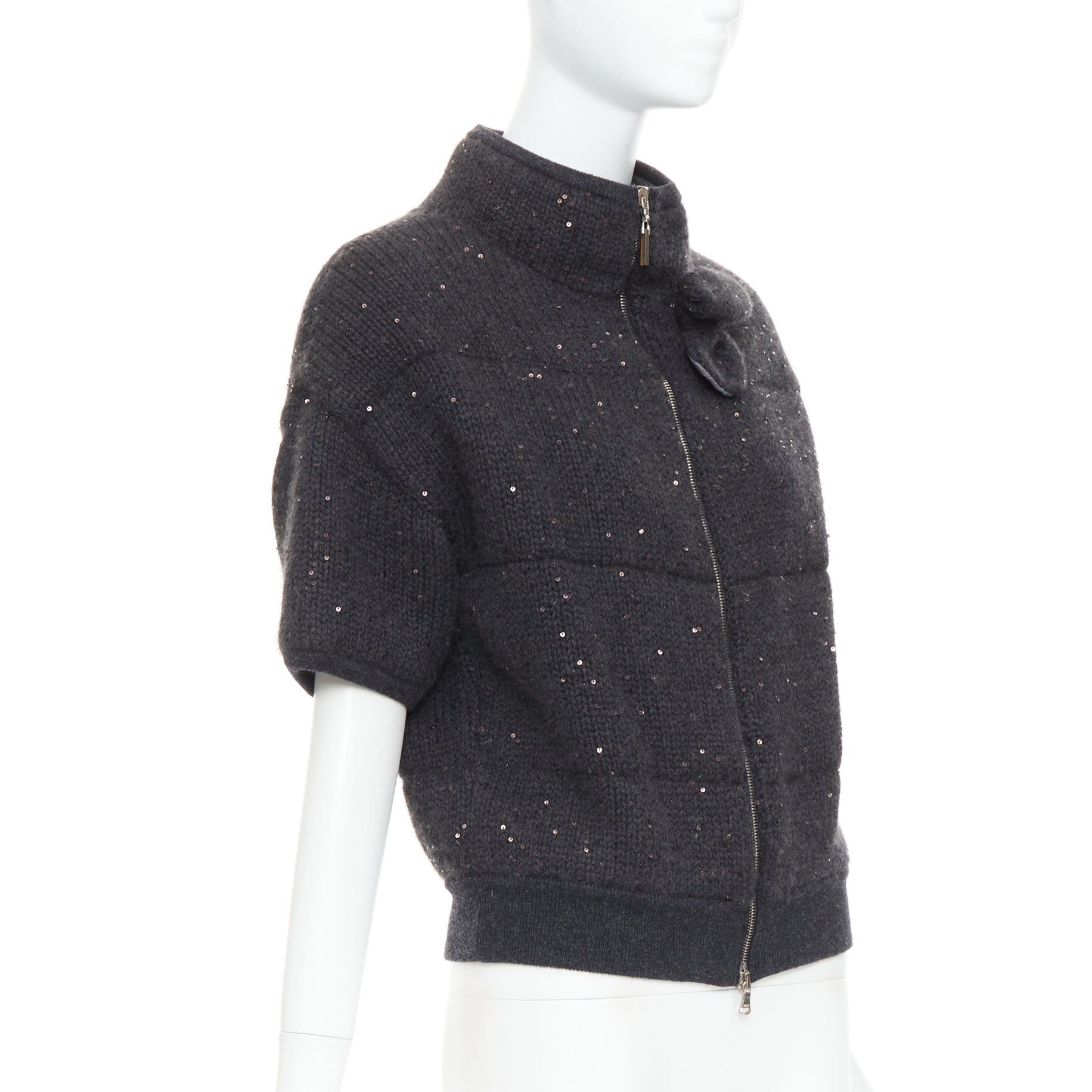 Brunello Cucinelli Sequin Padded Cardigan - 4