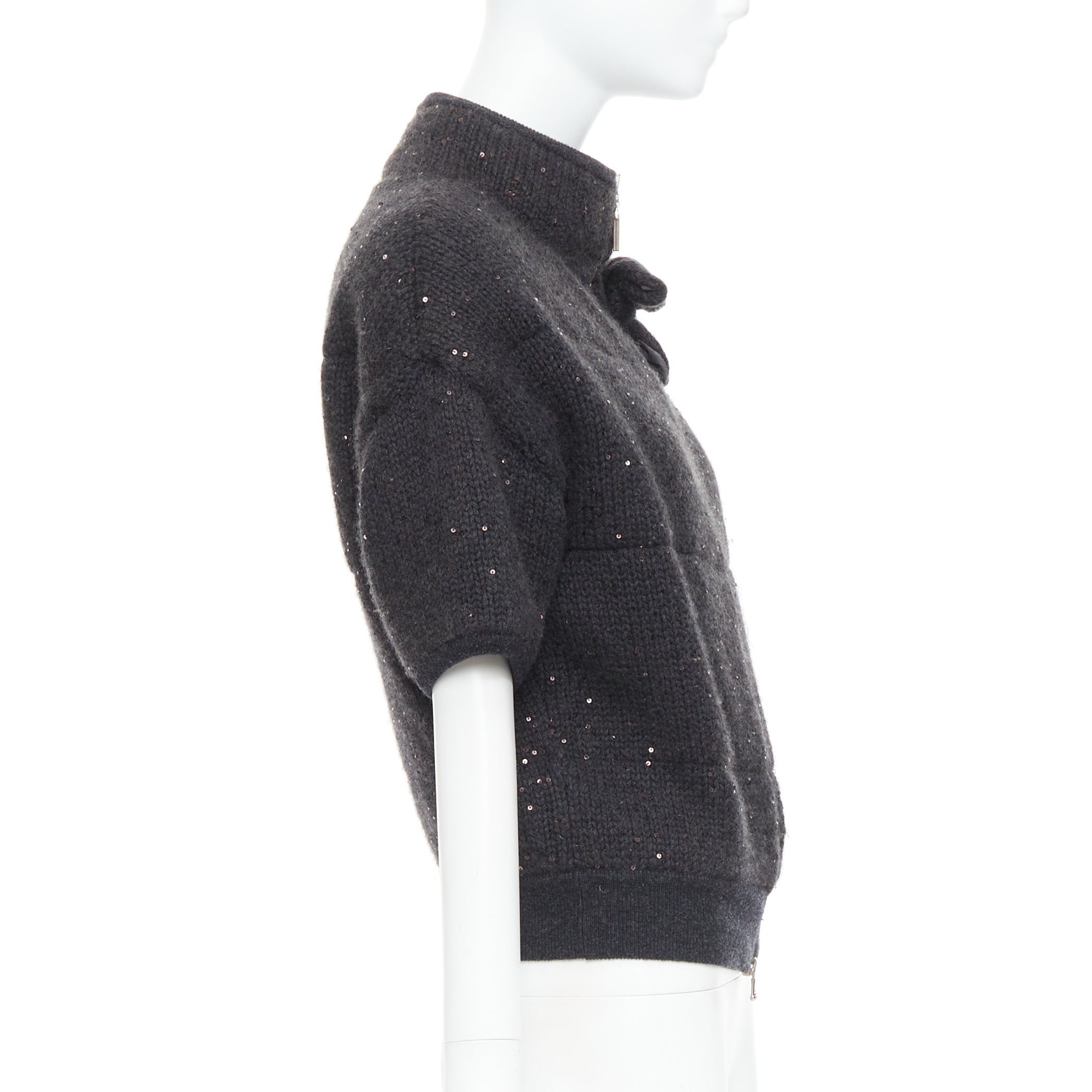 Brunello Cucinelli Sequin Padded Cardigan - Side view