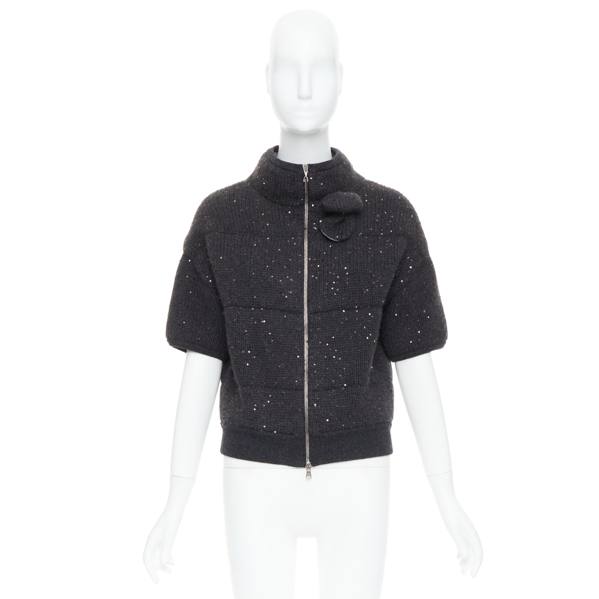 Brunello Cucinelli Sequin Padded Cardigan - Image 12