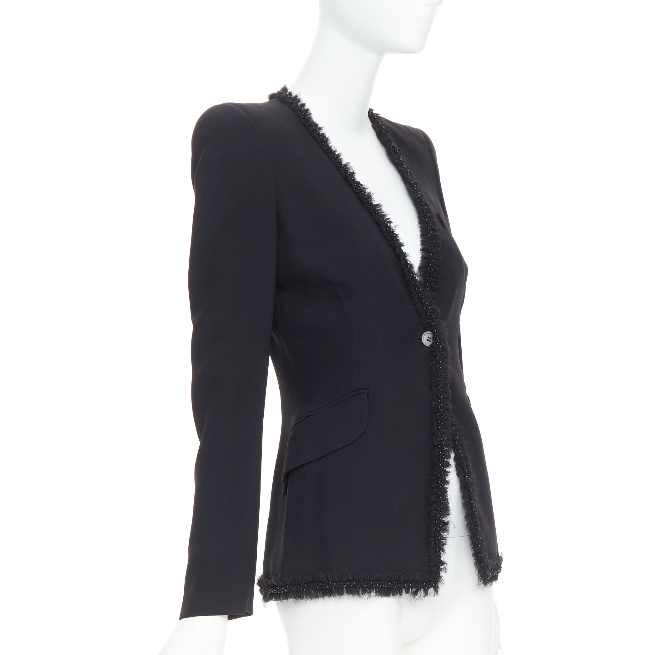 Alexander Mcqueen Beads Ruffle Blazer - Image 6