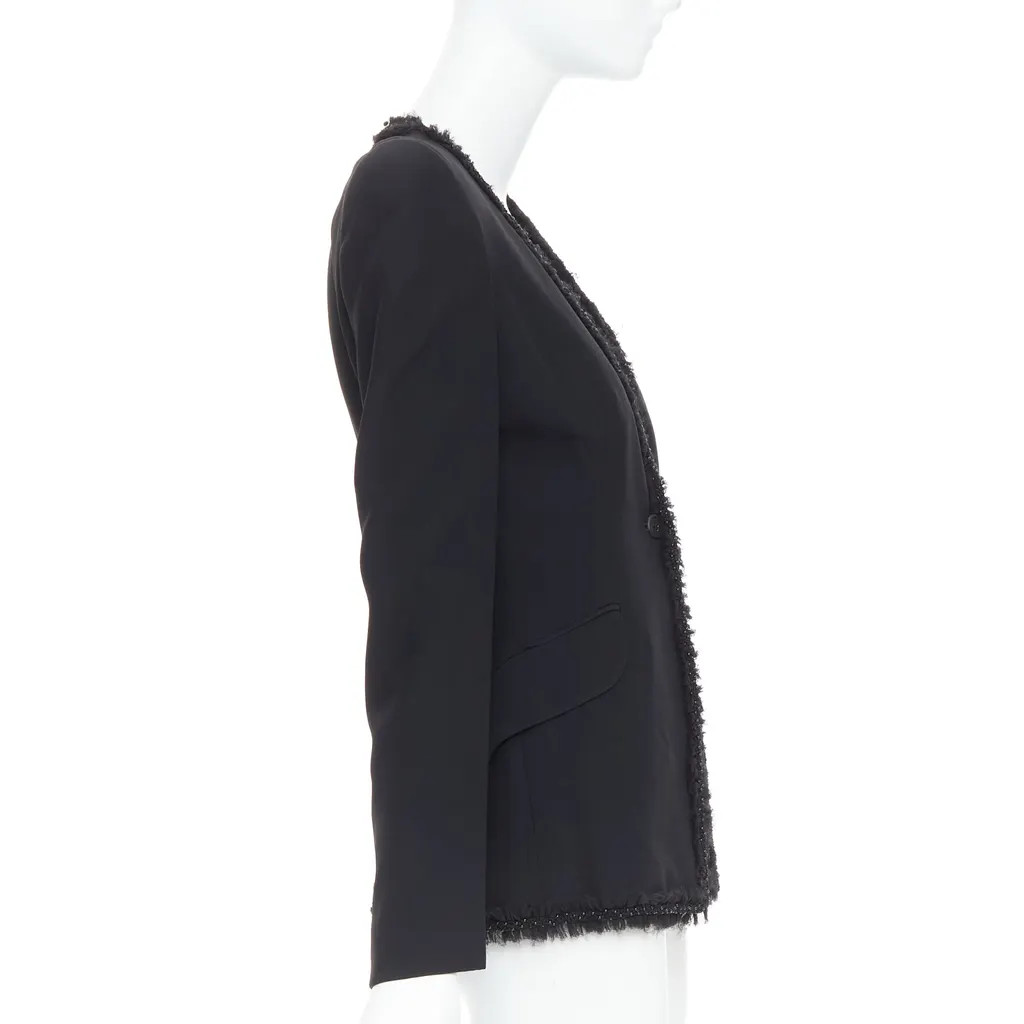 Alexander McQueen Beads Ruffle Blazer Black Viscose Very good - Model View