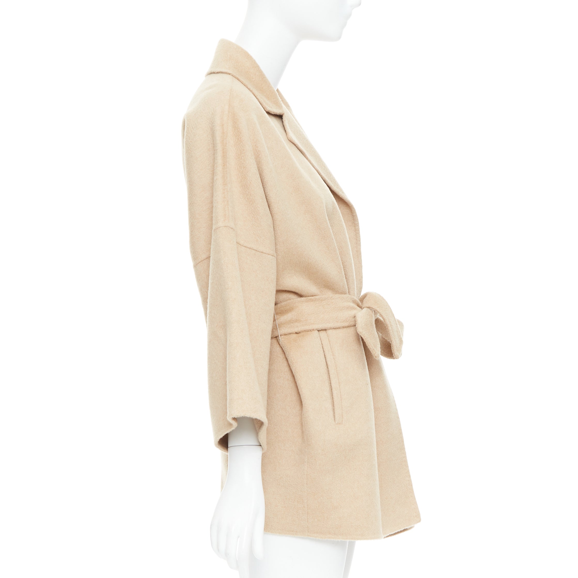 Max Mara Camel Cashmere Belted Coat - Side view