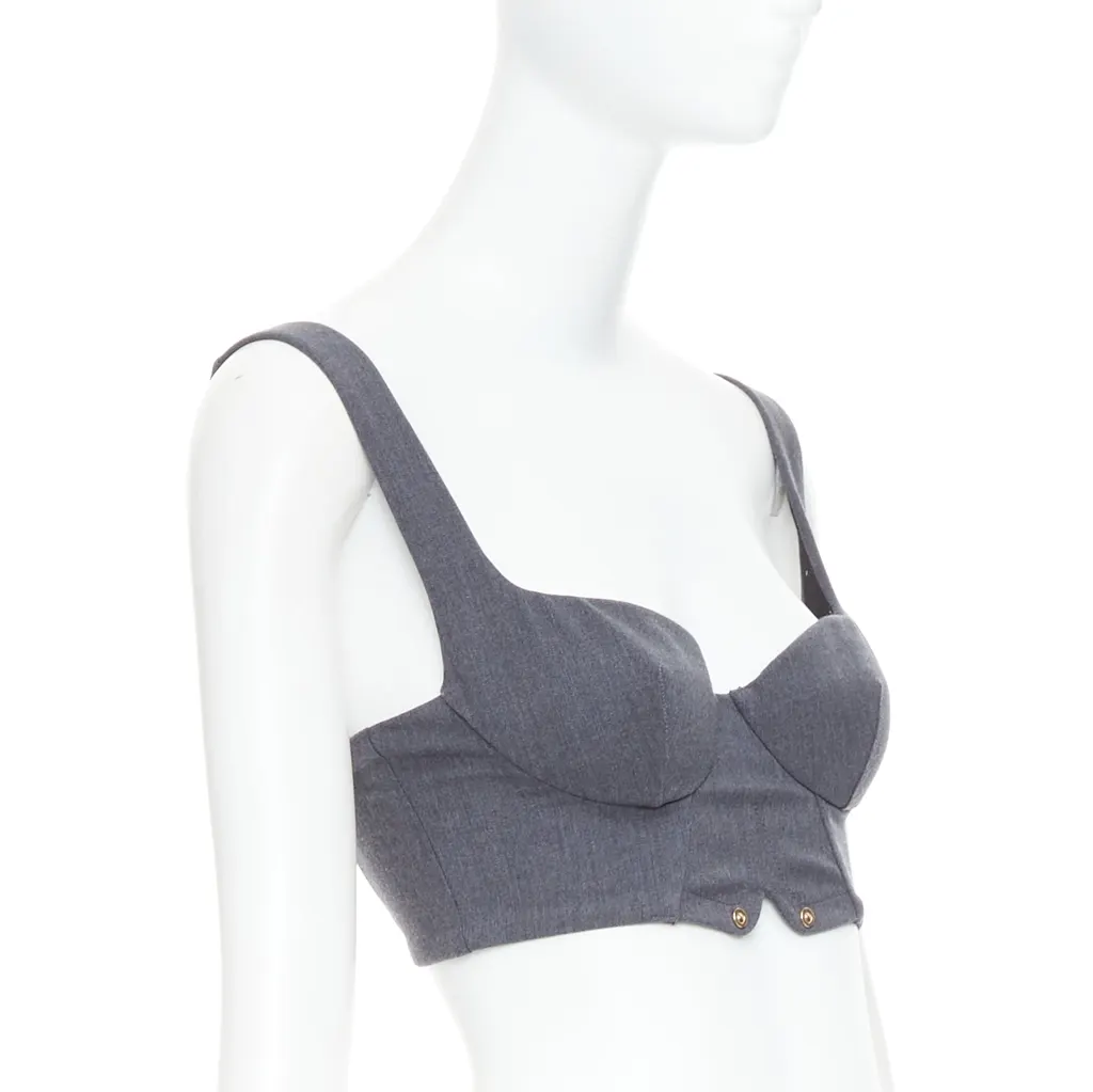 La Perla Gold Stud Bustier Grey Wool Very good - Inside View