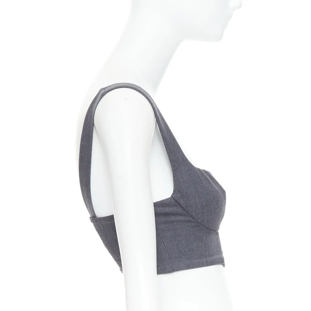 La Perla Gold Stud Bustier Grey Wool Very good - Model View