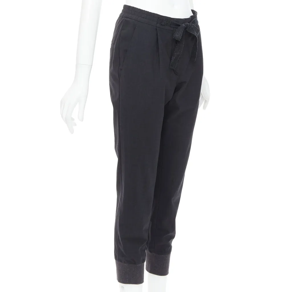 Brunello Cucinelli Relaxed Jogger Pants Grey Wool Very good - Inside View