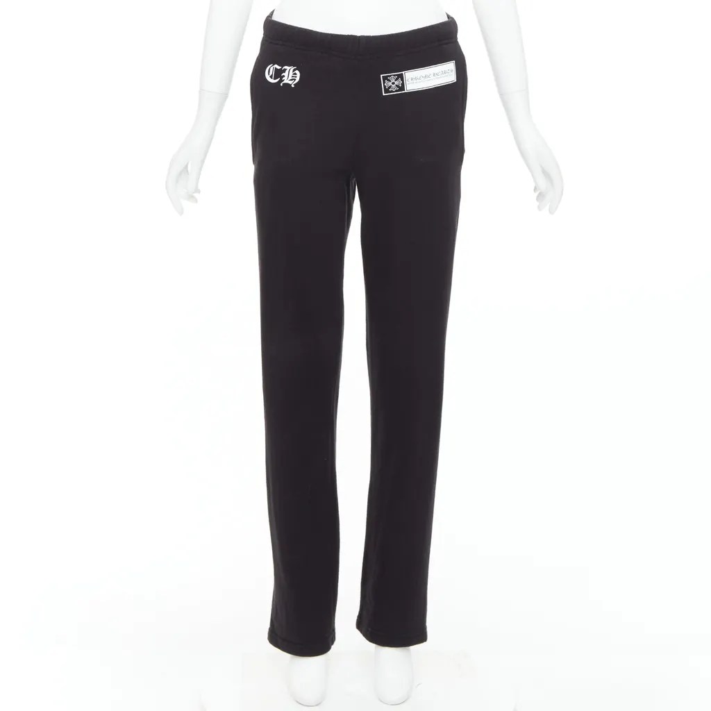 Chrome Hearts Logo Jogger Pants Black Cotton Good - Front View