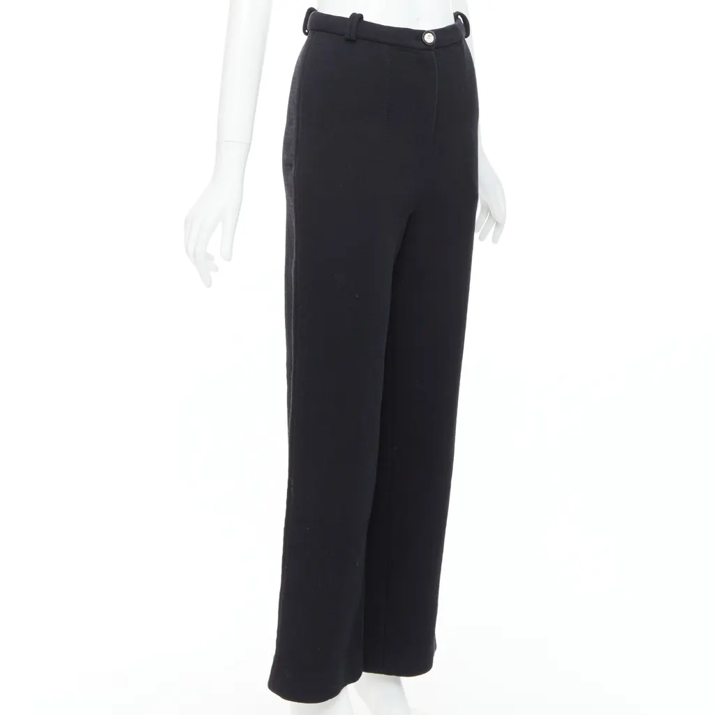 Chanel Crystal Button Pants Black Cotton Very good - Inside View
