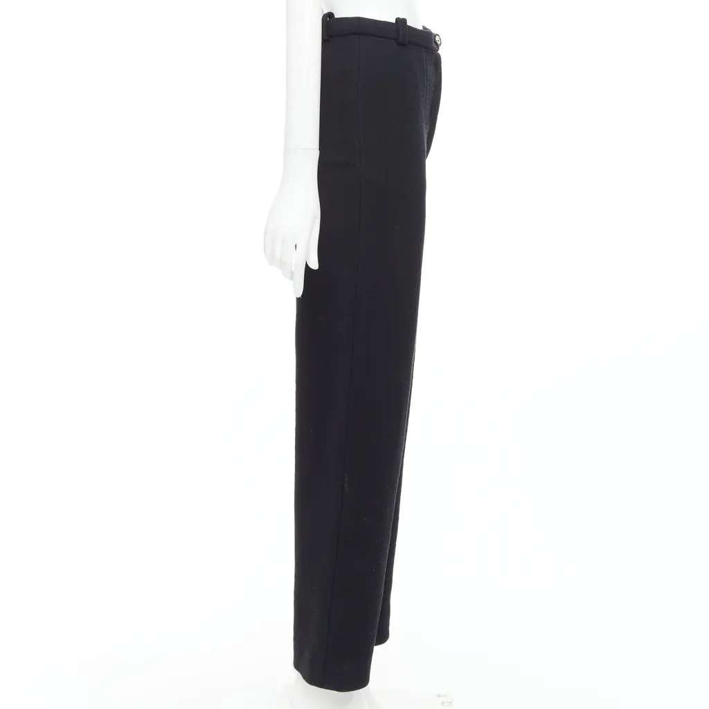 Chanel Crystal Button Pants Black Cotton Very good - Model View