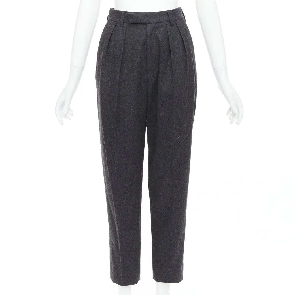 Celine Double Pleat Pants Grey Wool Never worn, with tag - Front View