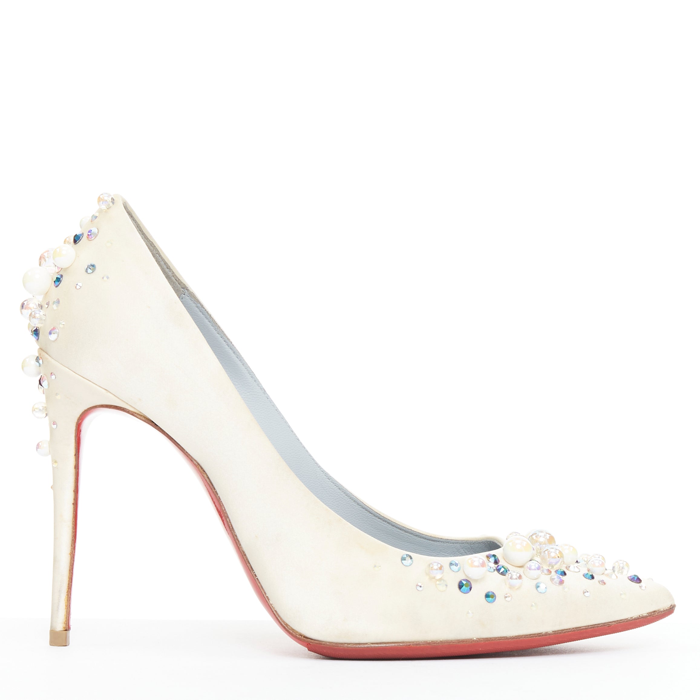 Christian Louboutin Pearl Bridal Pumps - Back view