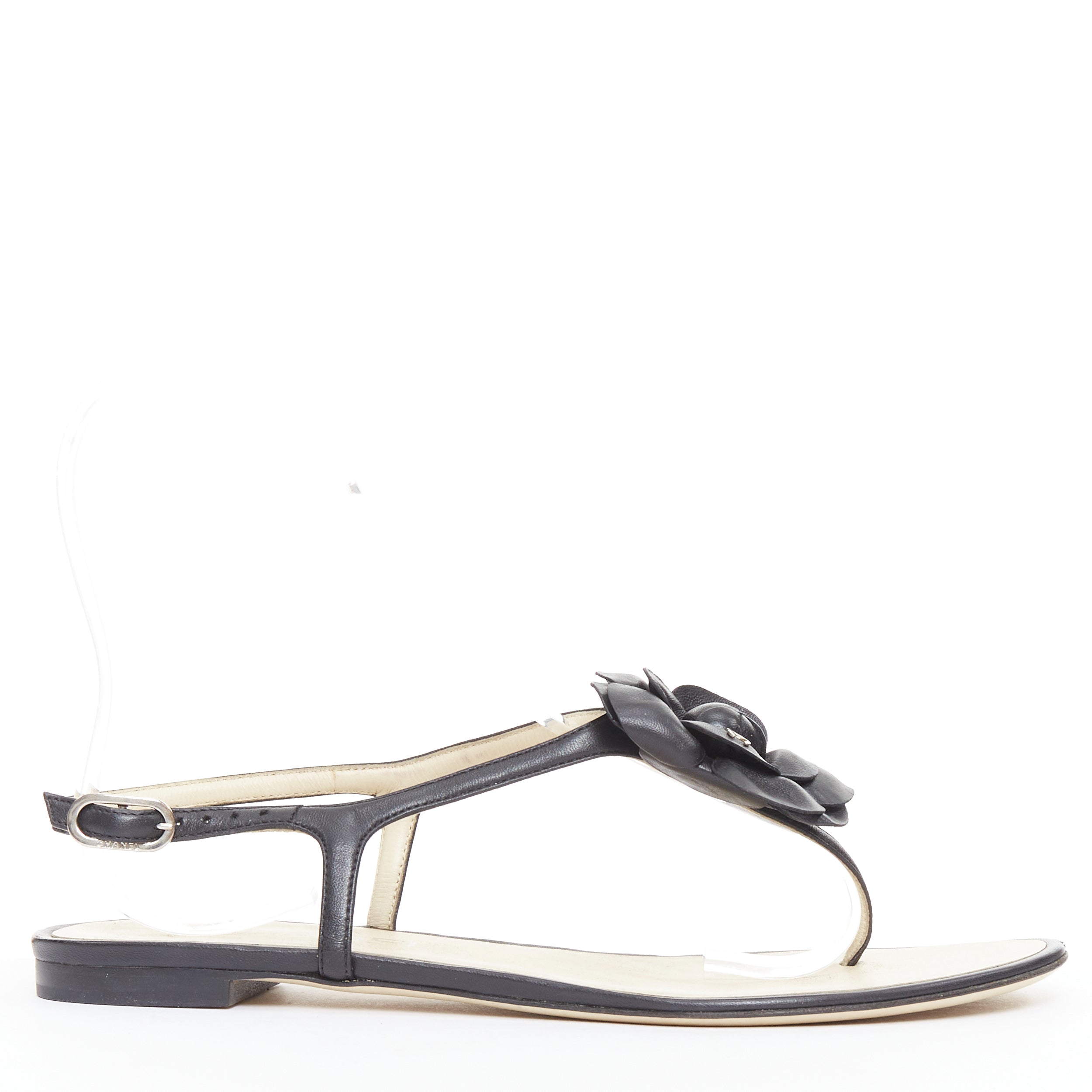 Chanel Camellia T-Strap Sandals - Back view