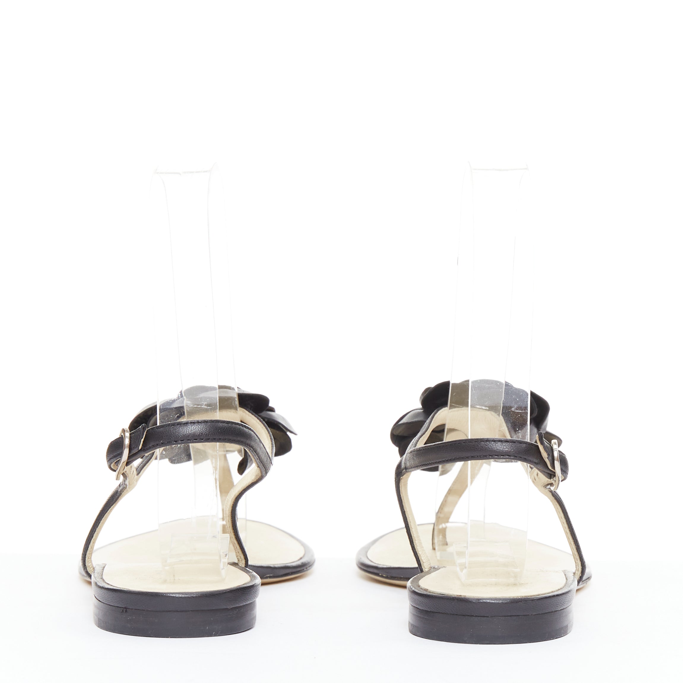 Chanel Camellia T-Strap Sandals - Side view
