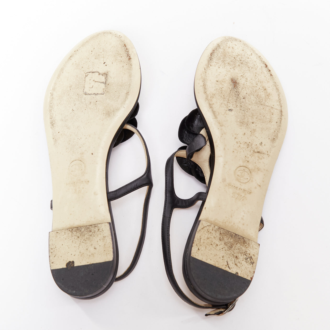 Chanel Camellia T-Strap Sandals - Image 13