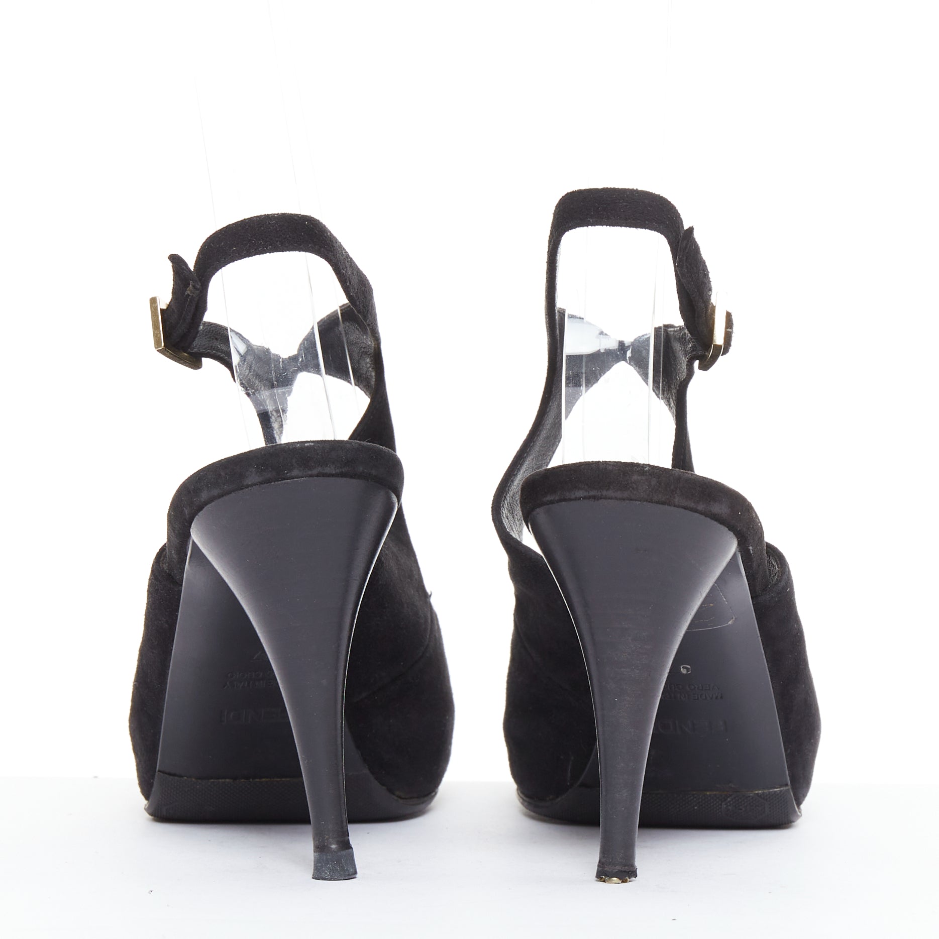 Fendi Gold Buckle Pumps - Side view