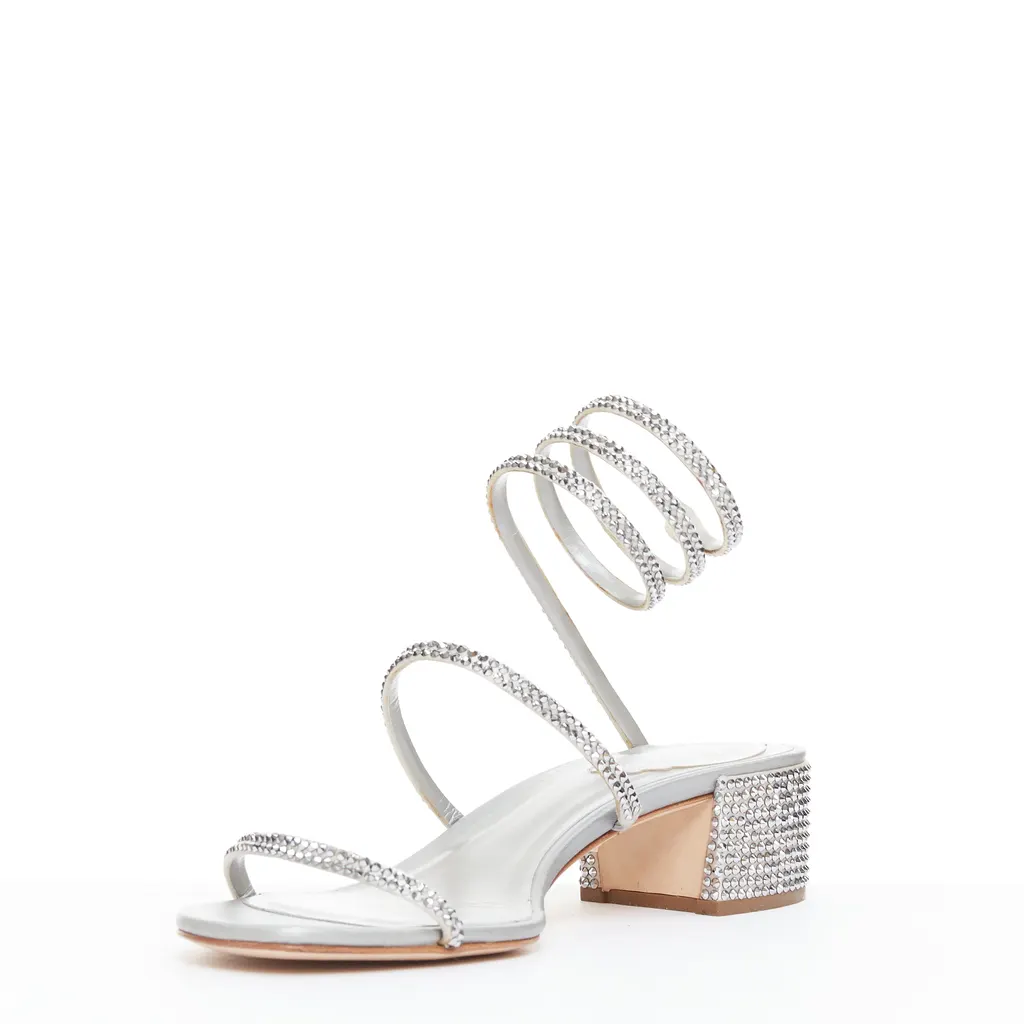 Rene Caovilla Cleo 45 Silver Leather Very good - Model View