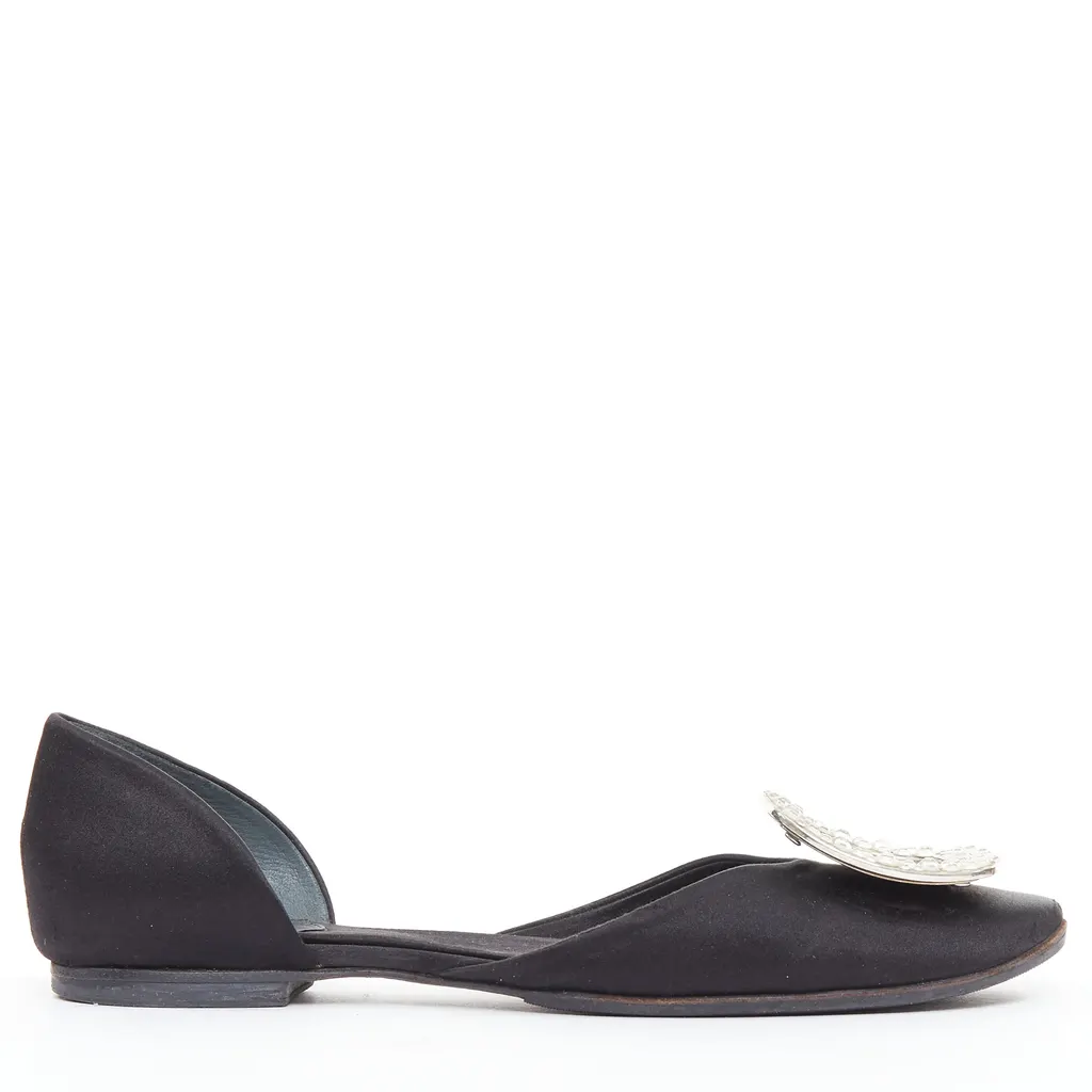 Roger Vivier Chips Strass Black Silk Very good - Back View