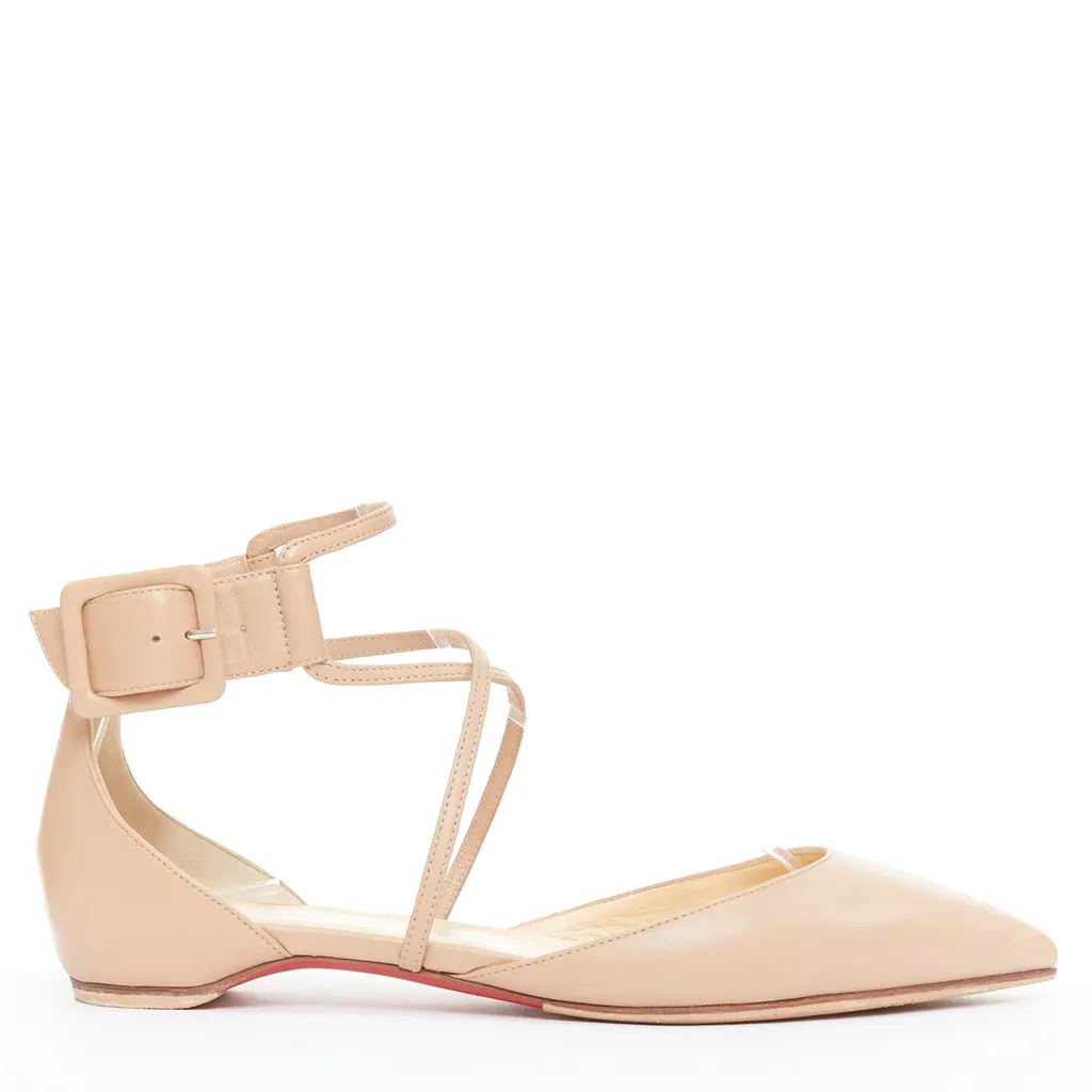 Christian Louboutin Suzanna D'Orsay Beige Leather Very good - Front View