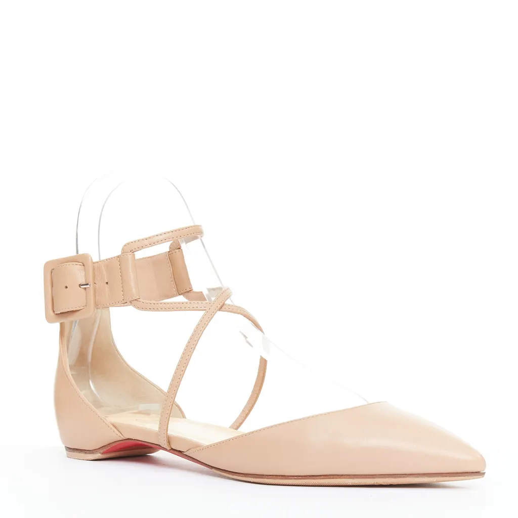 Christian Louboutin Suzanna D'Orsay Beige Leather Very good - Back View