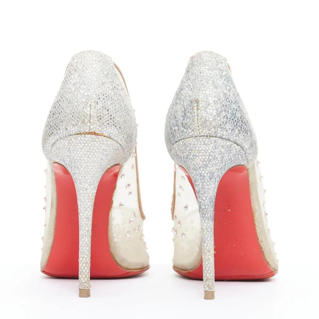 Christian Louboutin Follies 100 Beige Leather Good - Box View