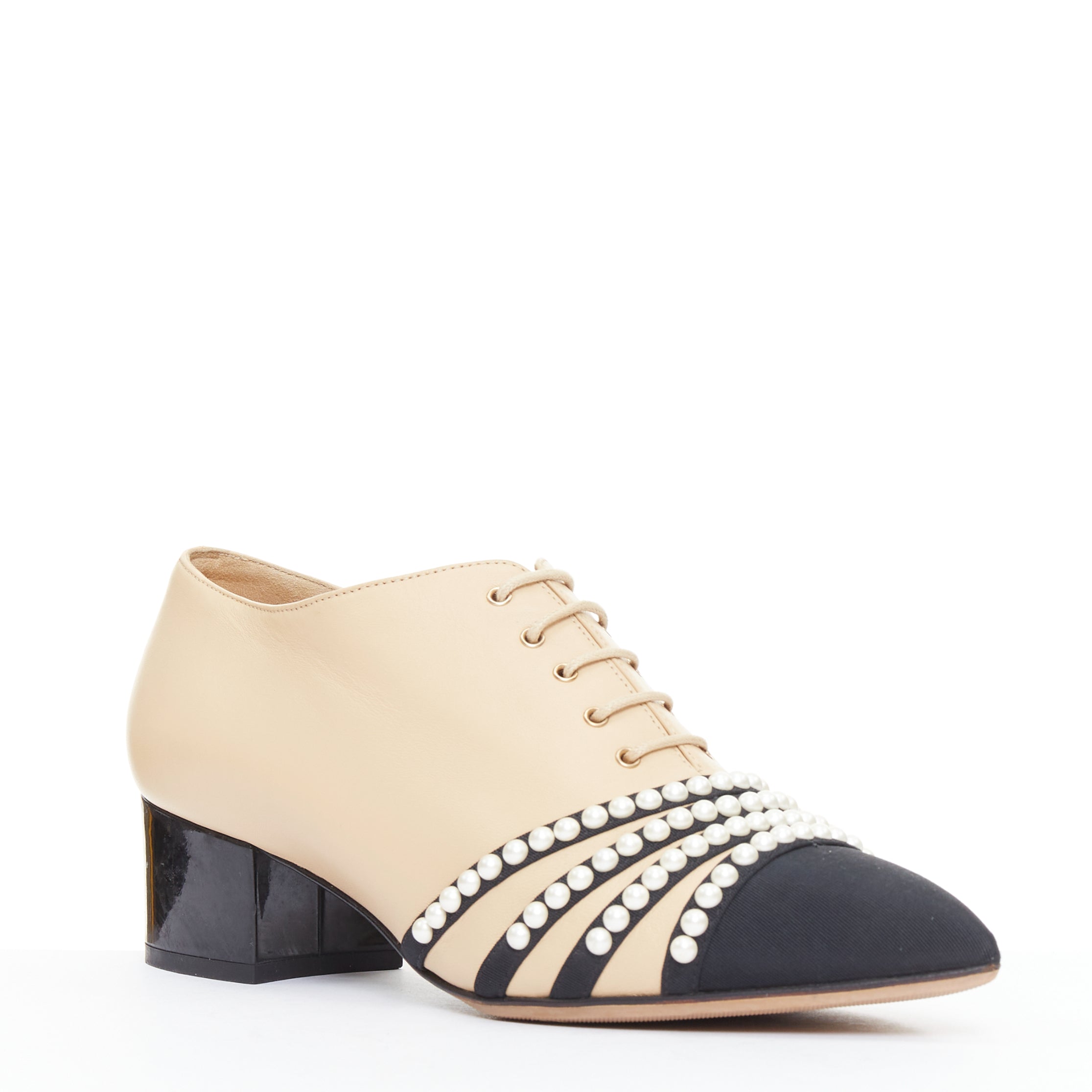 Chanel Pearl Cap Oxfords - Back view