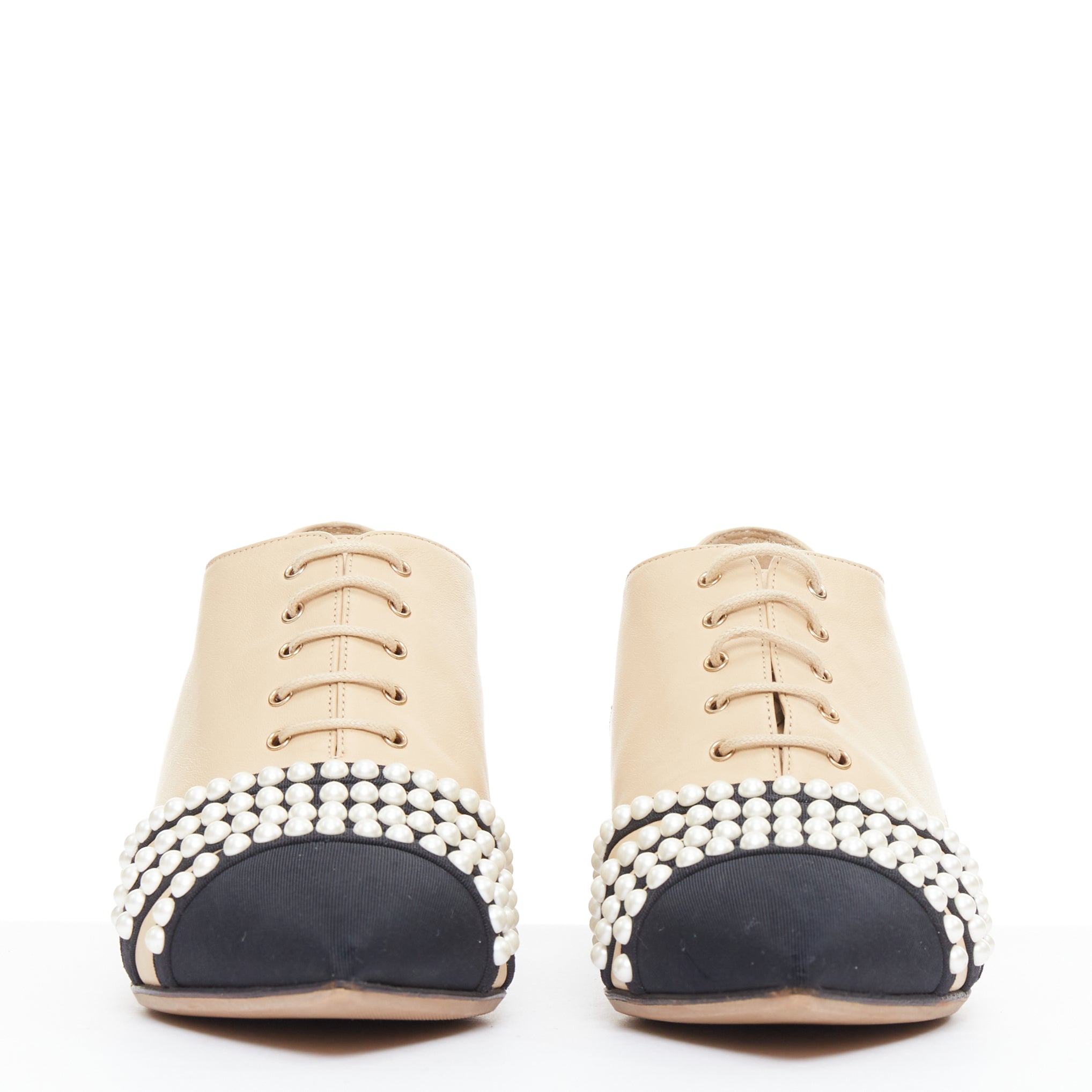 Chanel Pearl Cap Oxfords - 4