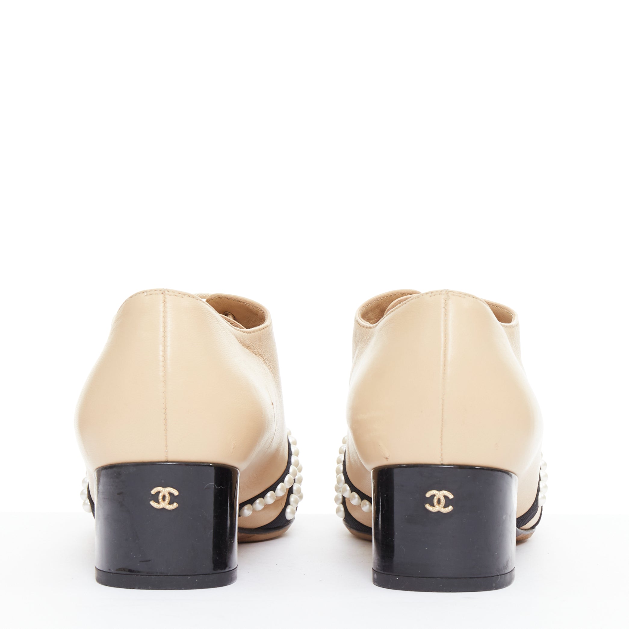 Chanel Pearl Cap Oxfords - Side view