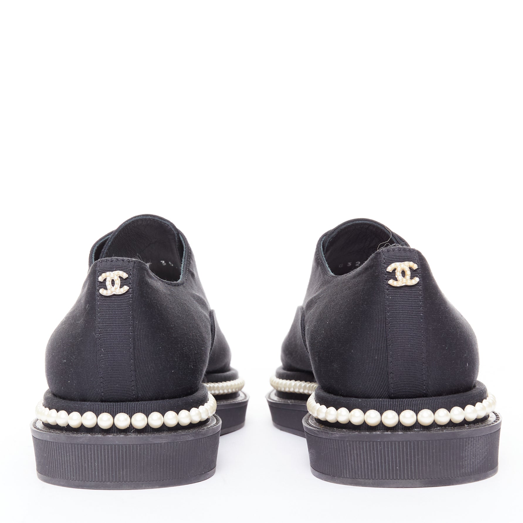 Chanel Pearl Trim Oxfords - Side view
