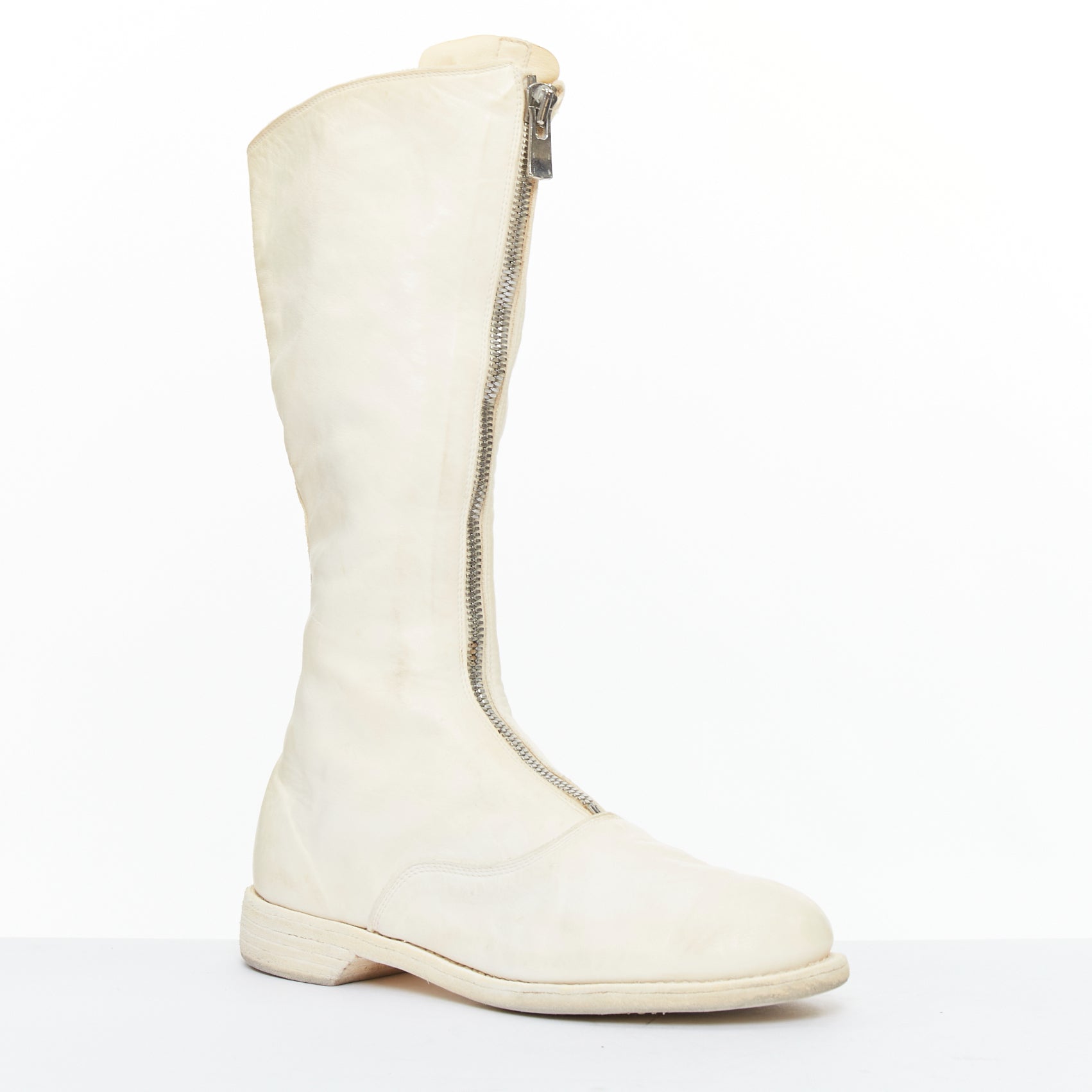 Guidi Distressed Leather Zip Boots