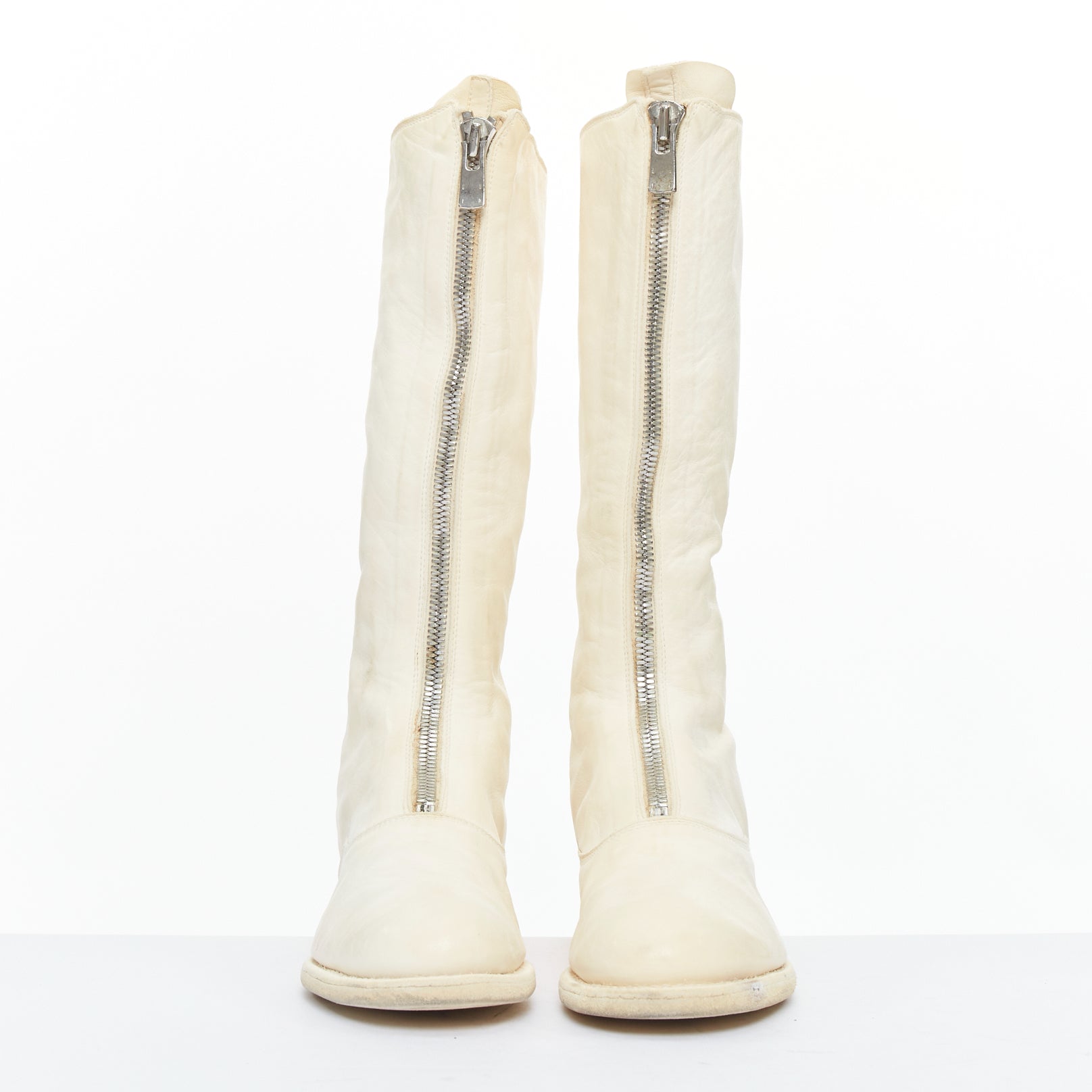 Guidi Distressed Leather Zip Boots - Image 6