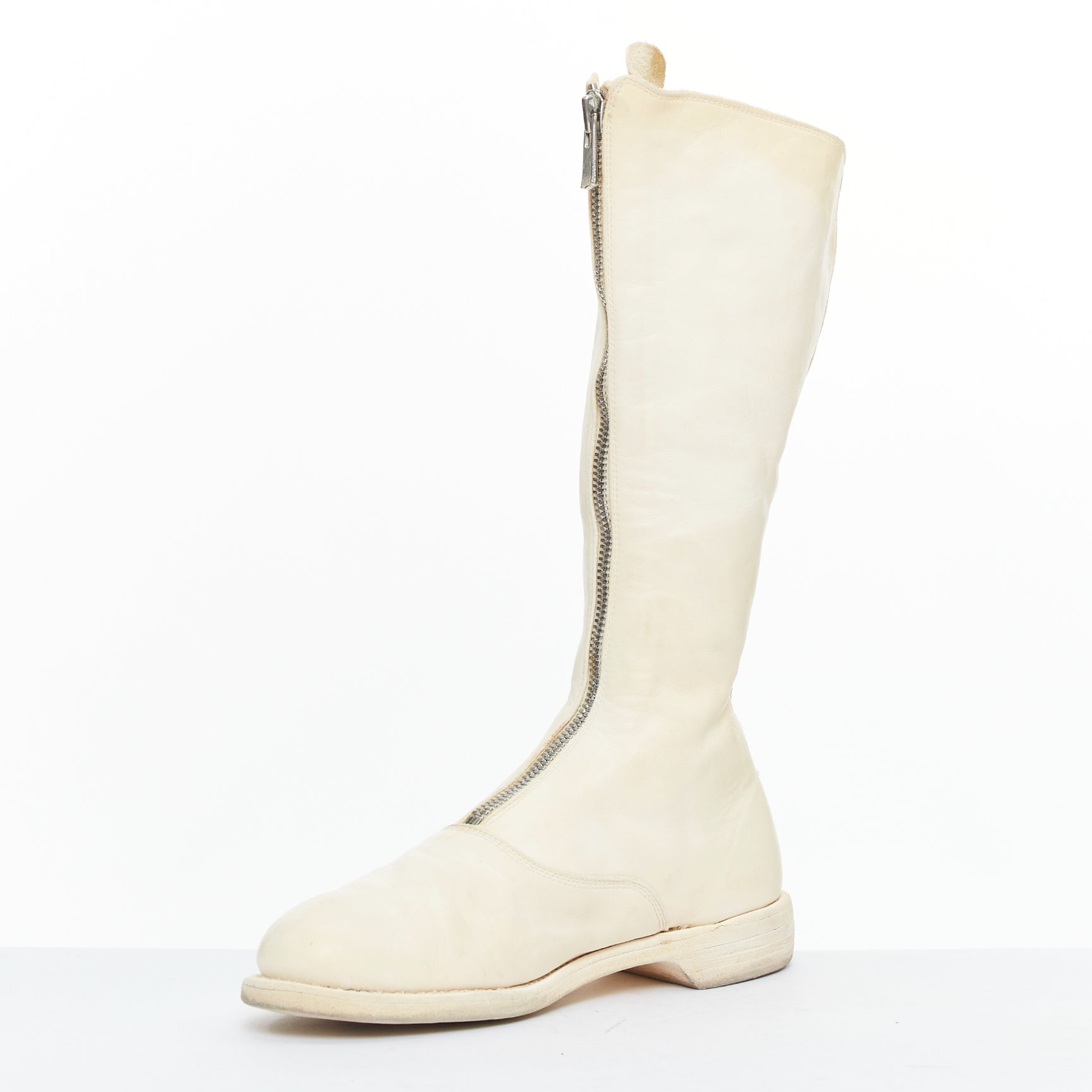 Guidi Distressed Leather Zip Boots - 4