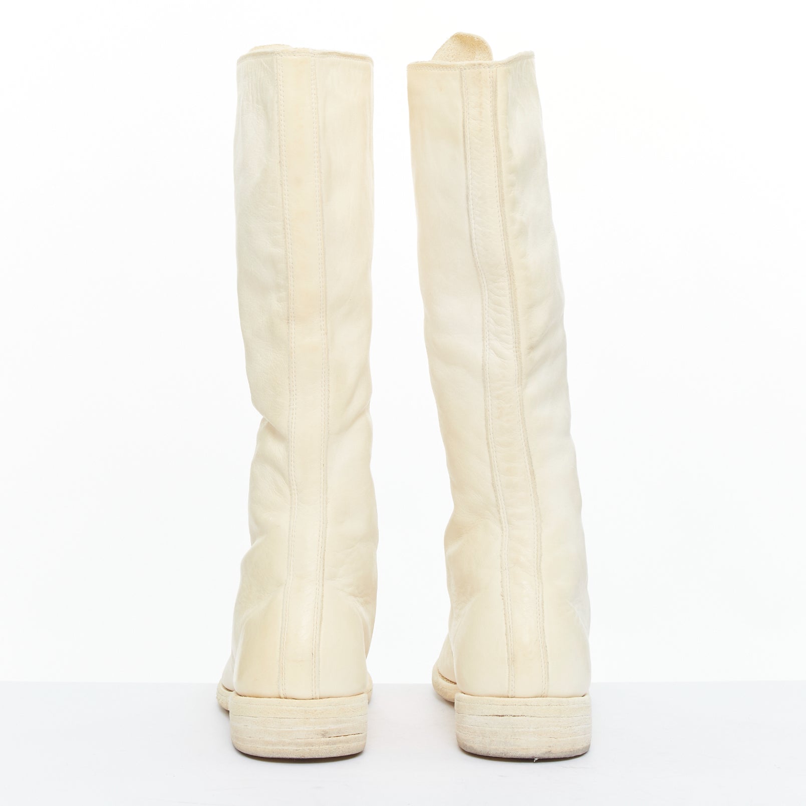 Guidi Distressed Leather Zip Boots - Side view