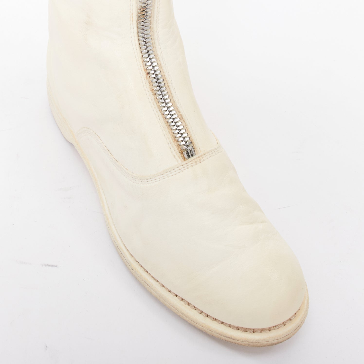 Guidi Distressed Leather Zip Boots - Image 10